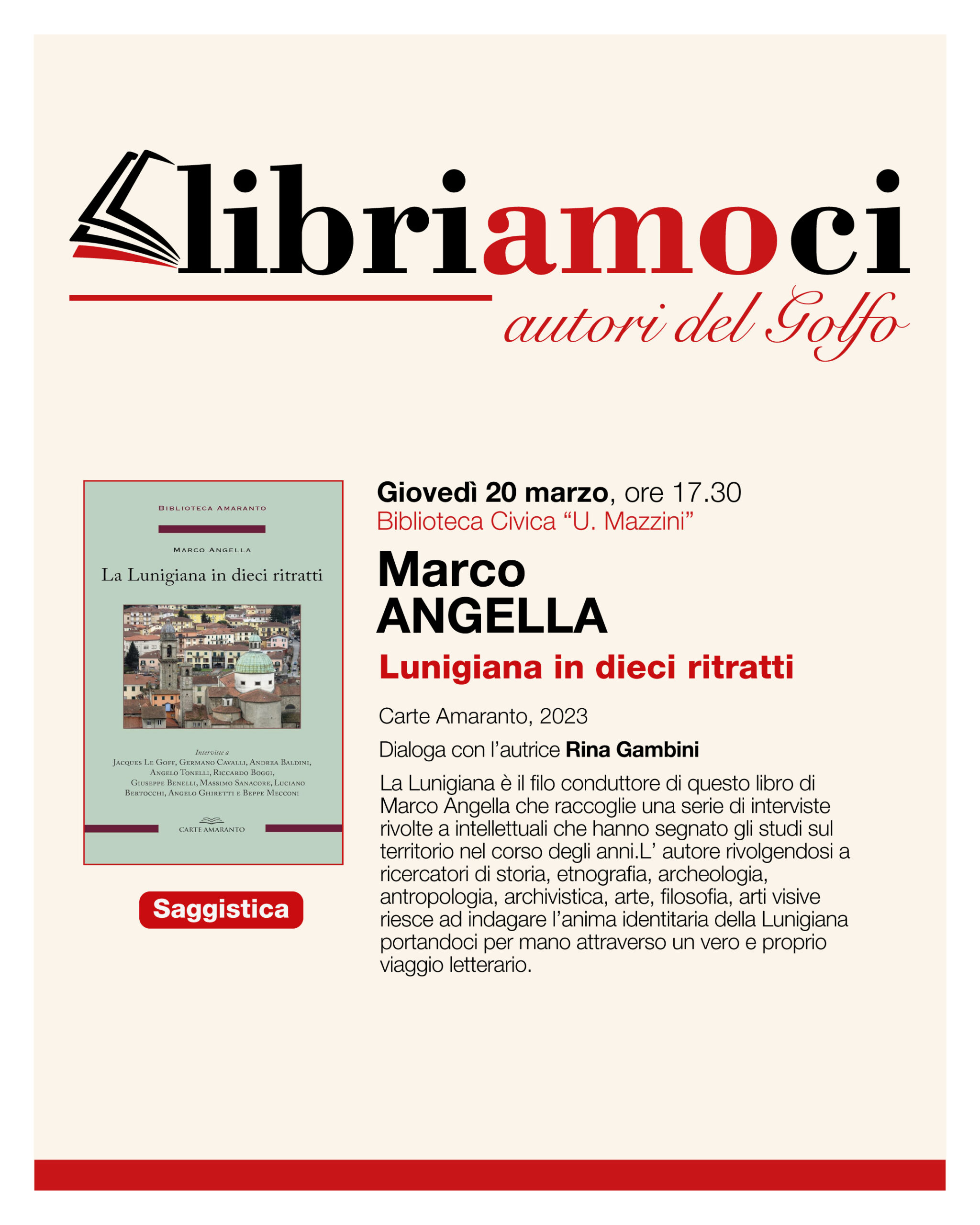 Marco Angella presenta il suo libro “La Lunigiana in dieci ritratti”