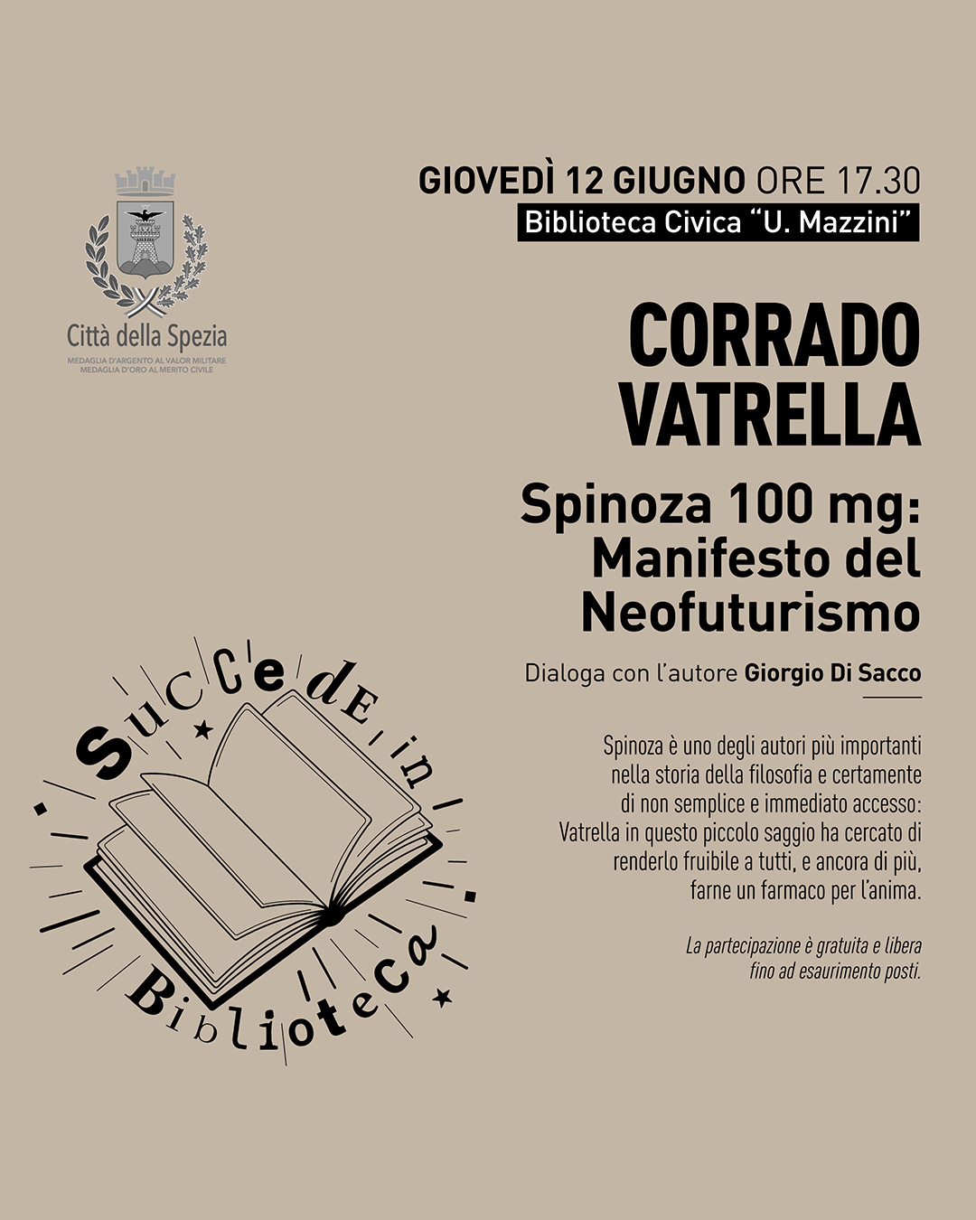 Succede in biblioteca. “Spinoza 100 mg: Manifesto del Neofuturismo”.