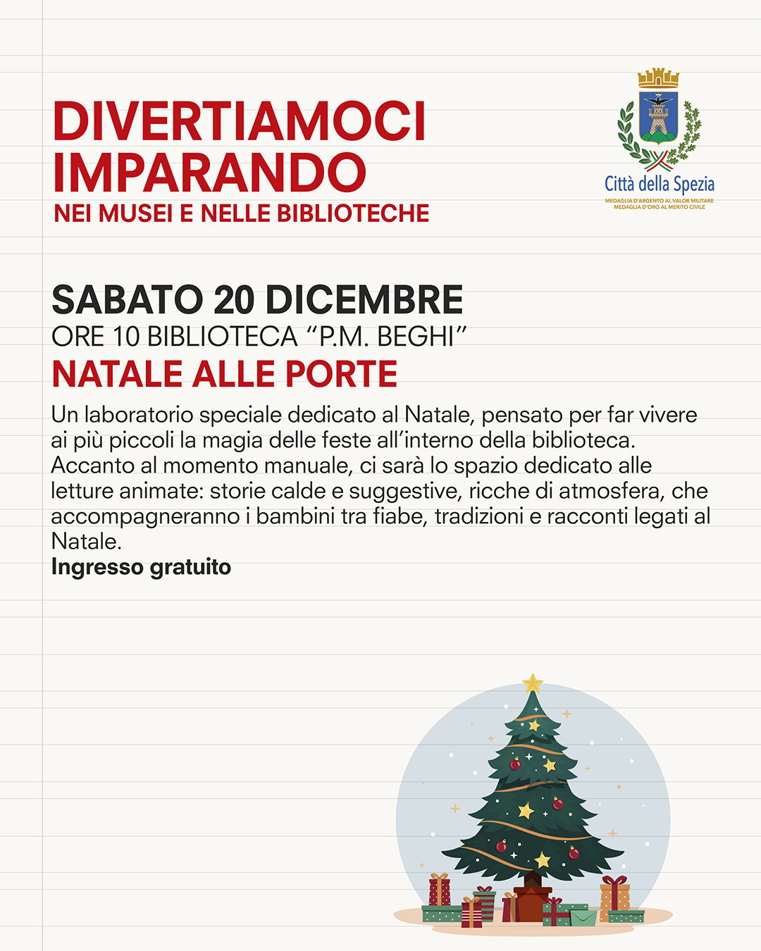 Divertiamoci imparando nei musei e nelle biblioteche - Sabato 20 dicembre