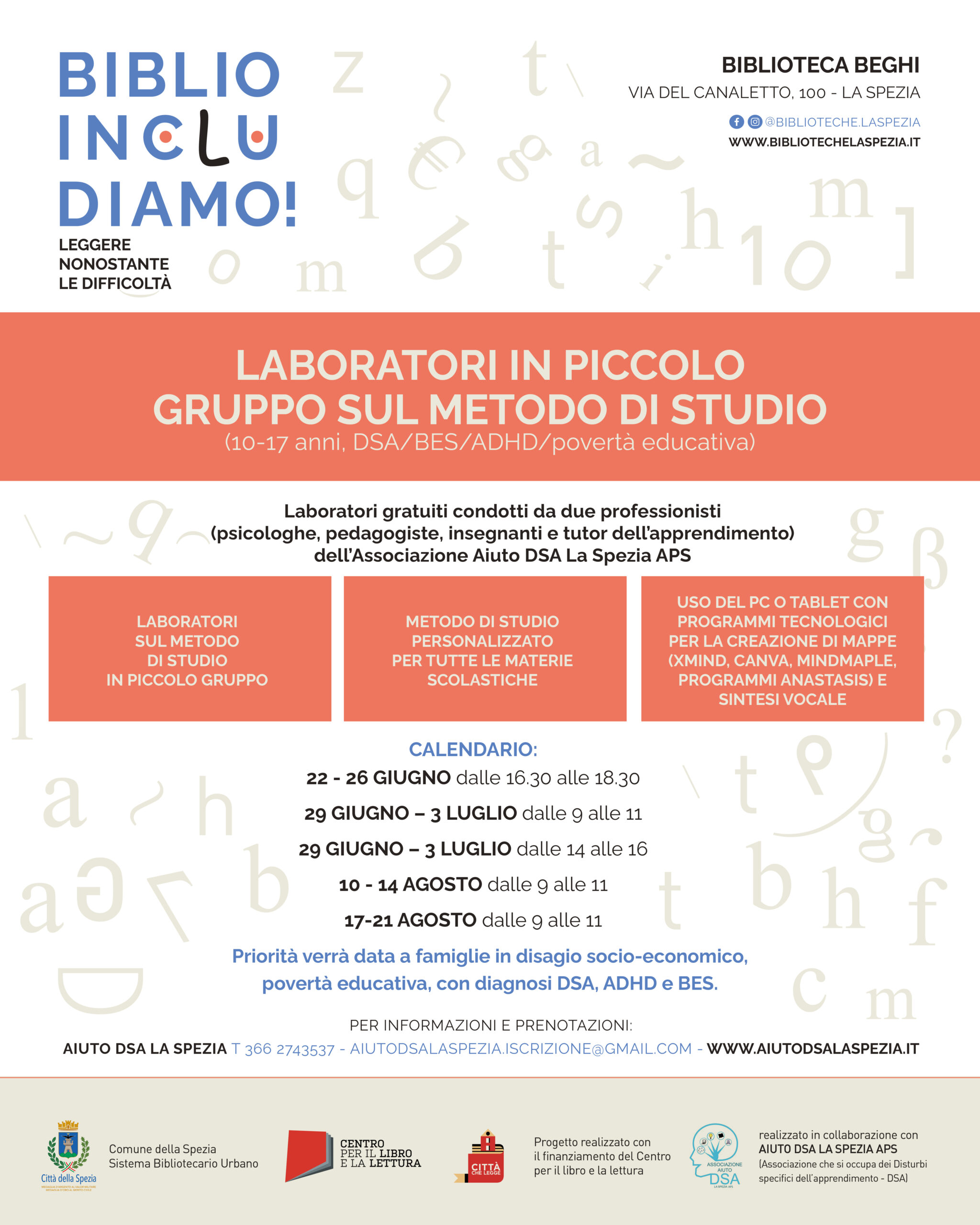 “Biblioincludiamo!”: alla Biblioteca Beghi laboratori gratuiti in piccolo gruppo sul metodo di studio