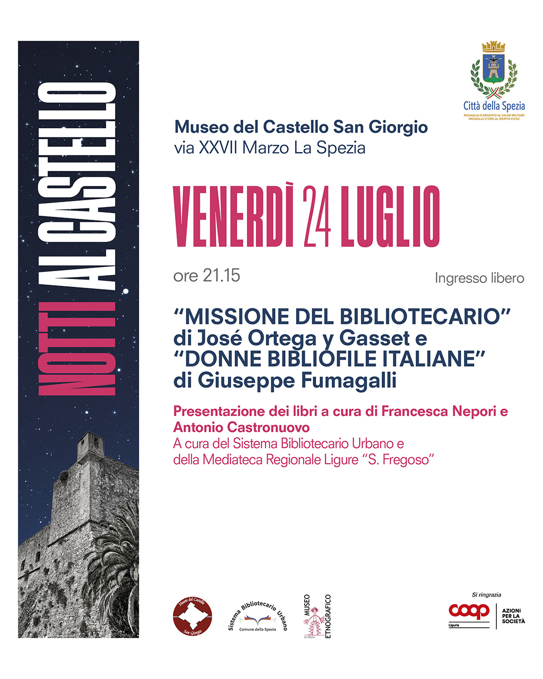 Biblioteche, libri e collezionismo femminile a “Notti al Castello 2026”