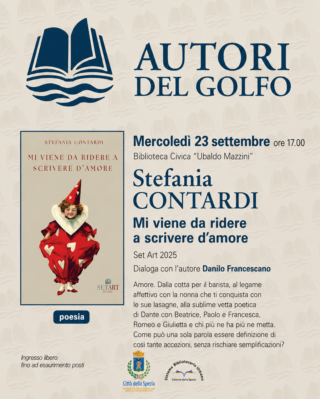 Stefania Contardi presenta “Mi viene da ridere a scrivere d’amore” alla Biblioteca Mazzini