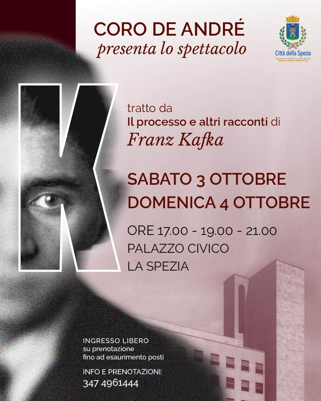 K - spettacolo a Palazzo Civico su Kafka