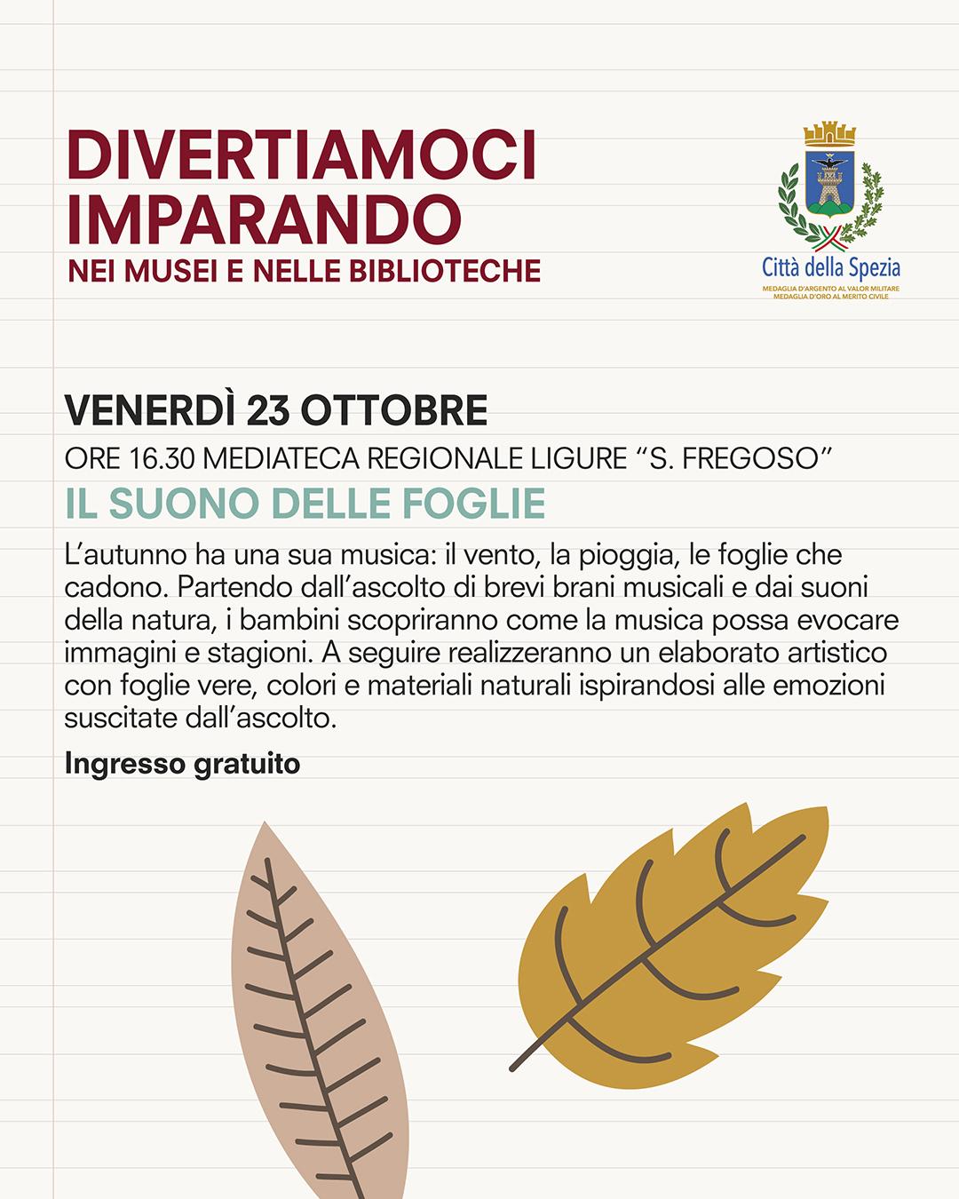 Il suono delle foglie - laboratorio creativo gratuito