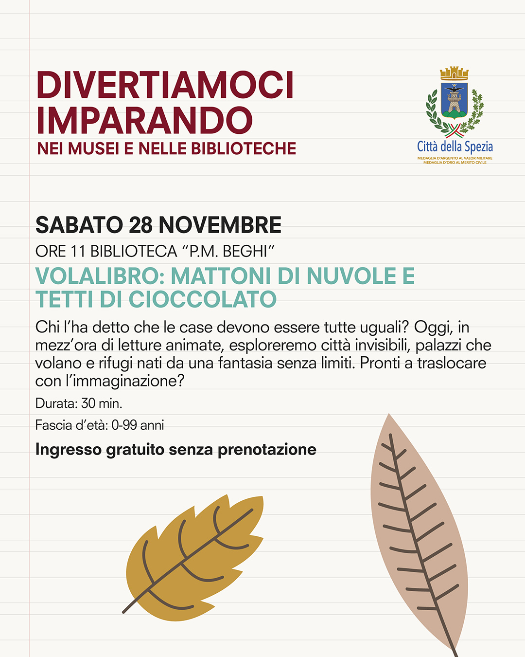 Mattoni di nuvole e tetti di cioccolato: volalibro alla Beghi