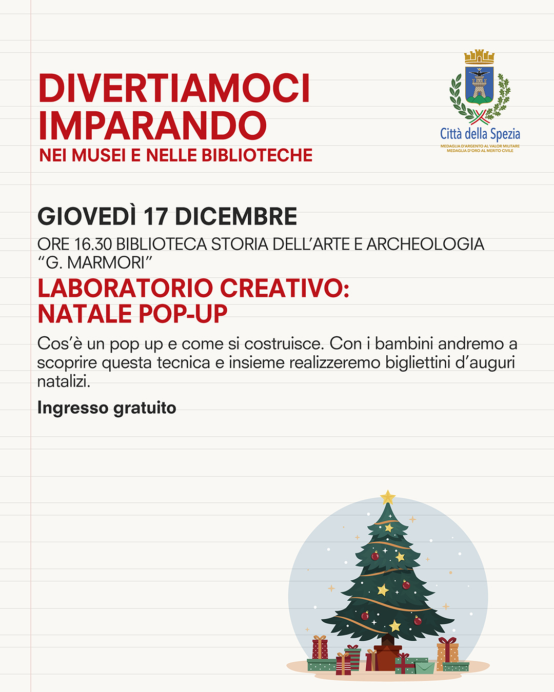 Laboratorio "Natale pop-up" alla Biblioteca Marmori